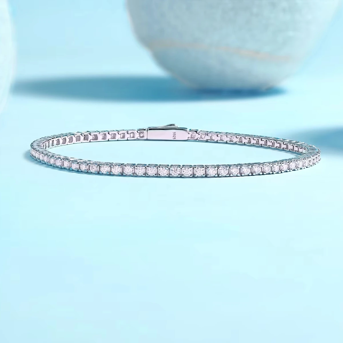 

Luxury 925 Sterling Silver Tennis Bracelets 2mm GRA VVS Moissanite Diamond Chain and Bracelet for Women Men