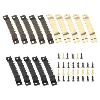 10Pcs Wall Picture Hangers Oil Painting Mirror Small Sawtooth Hooks for Photo Wooden Frame Hanger Metal Hanging Hook with Screws