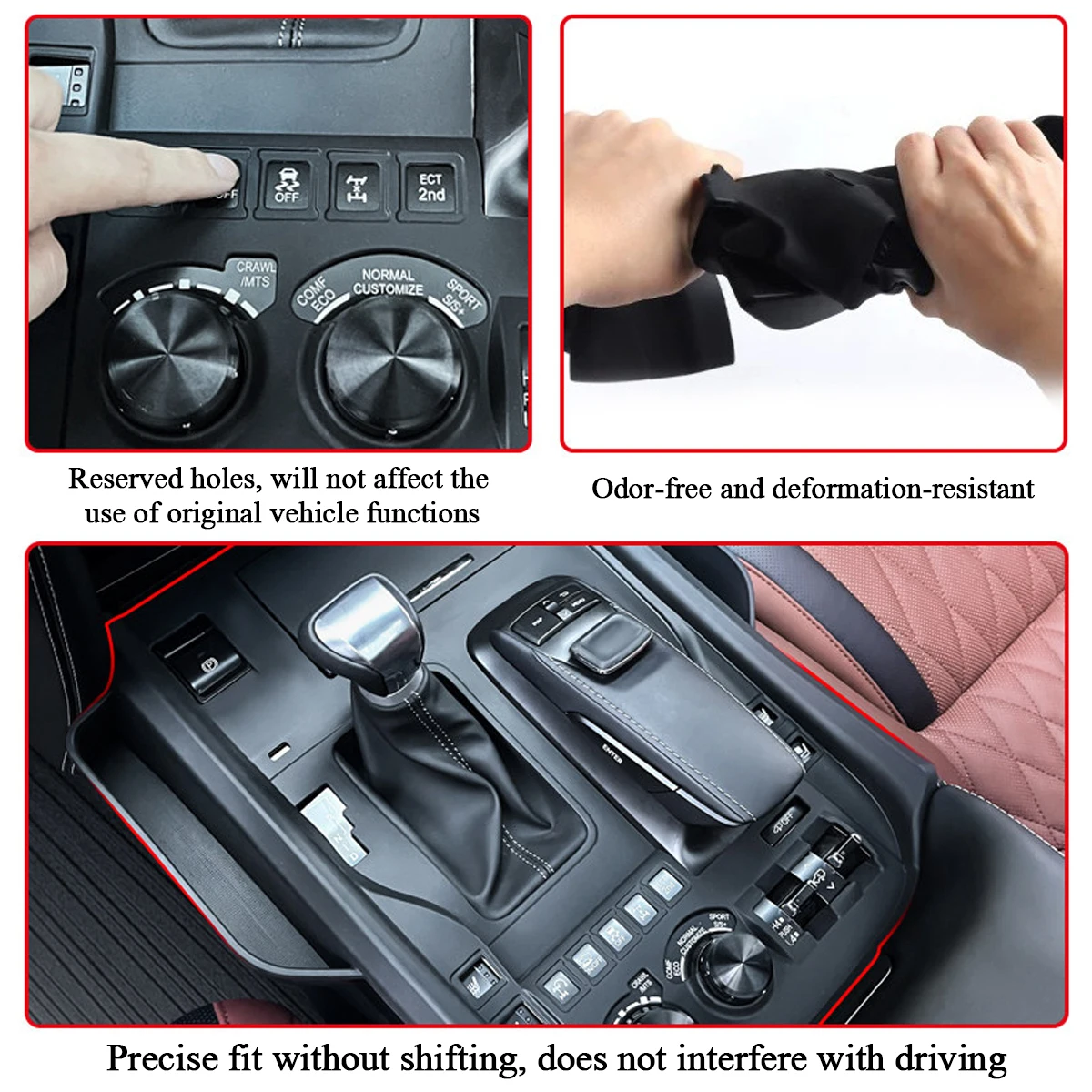 Center Console Storage Pad For Lexus LX570 2008-2022 Silicone Non-Slip Mat Interior Accessories 4