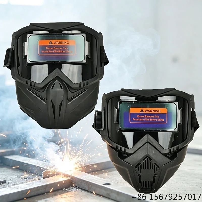 Solar Auto Darkening Welding Helmet Head-mounted Full Face Shield Split Type Protective Mask for Welding Grinding Cutting Work