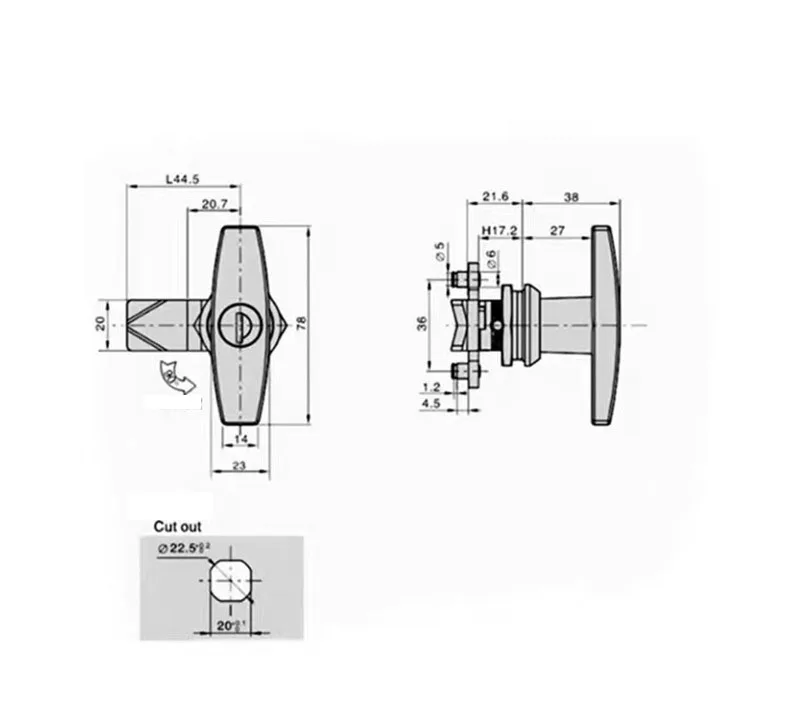 Motorhome RV MS324-1-2T Handle Lock Air Purifier Equipment Lock Cabinet Door Lock MS101-1A Campervan Cabinet Security Lock - view 5