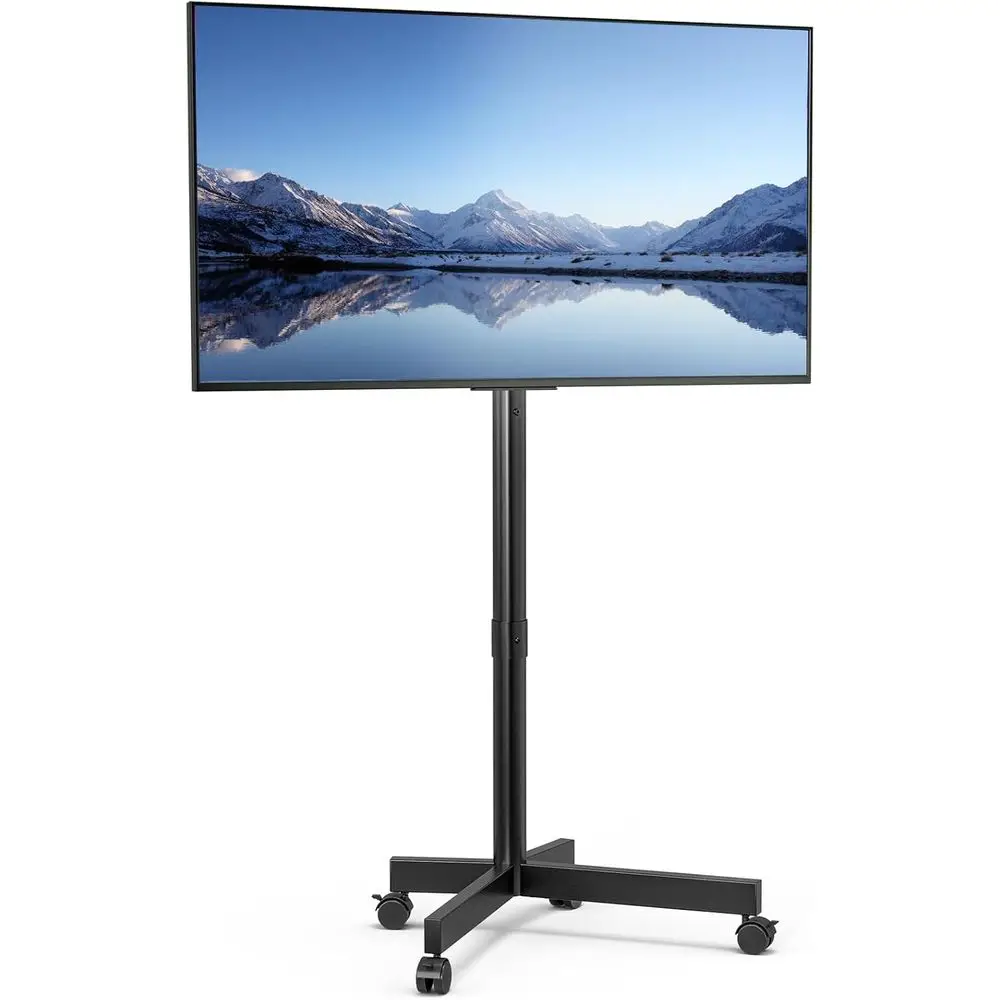 Floor TV Stand for 13-55 inch TVs, Tilt Mount, Holds up to 77 lbs, Rolling TV Cart, Height Adjustable, Max VESA 400x400mm