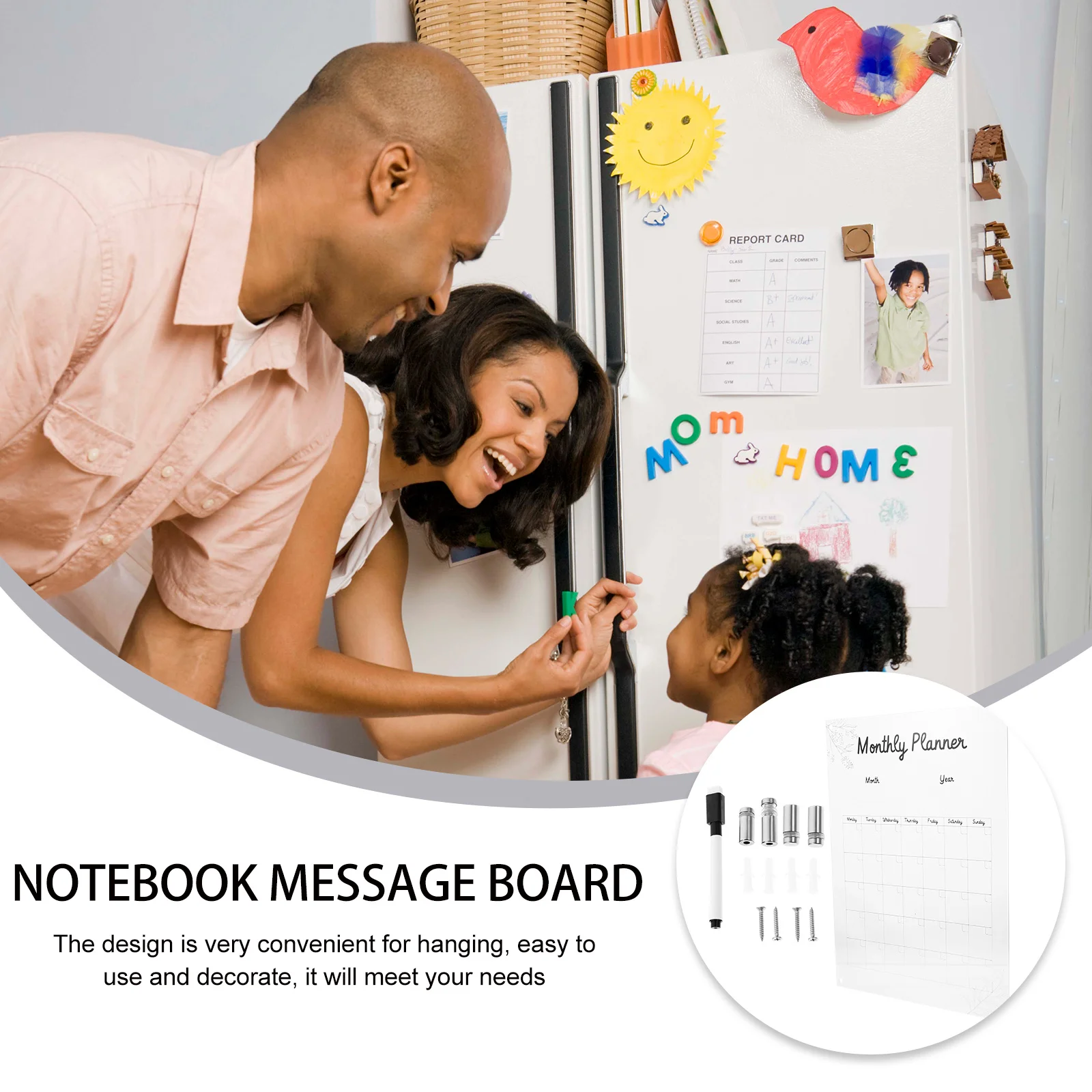 1 Set Of Acrylic Memo Clear Erasable Message For Home Office Cafe Wall Mount Sign Hanging Planning Board Decorative Writing