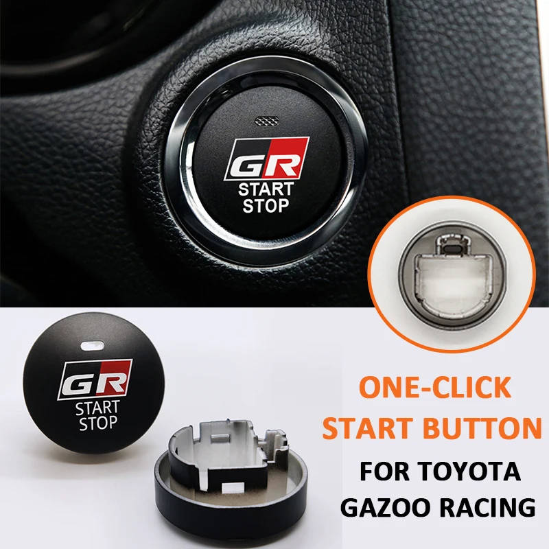 

Car One-Click ABS Start STOP Engine Ignition Button Switch Decal Modification Interior Accessories For Toyota Gazoo Racing