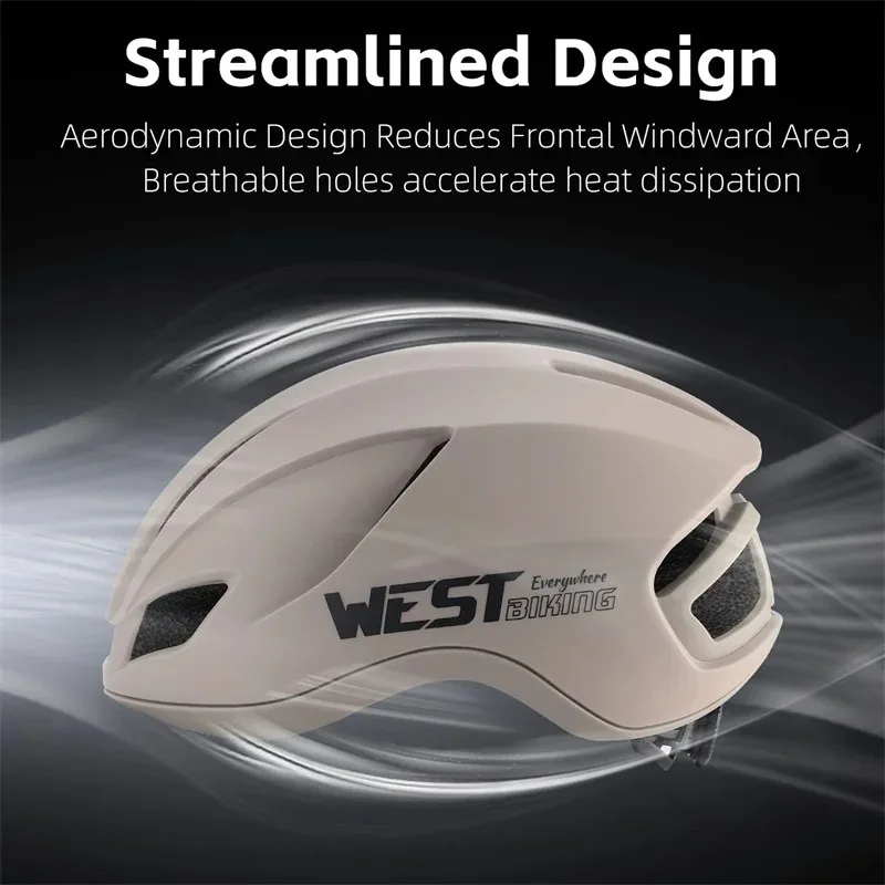 West Biking Adults Aerodynamics Helmet Cycling PC+EPS High Quality Road Bicycle Helmet for Men Women with USB Warning Taillight