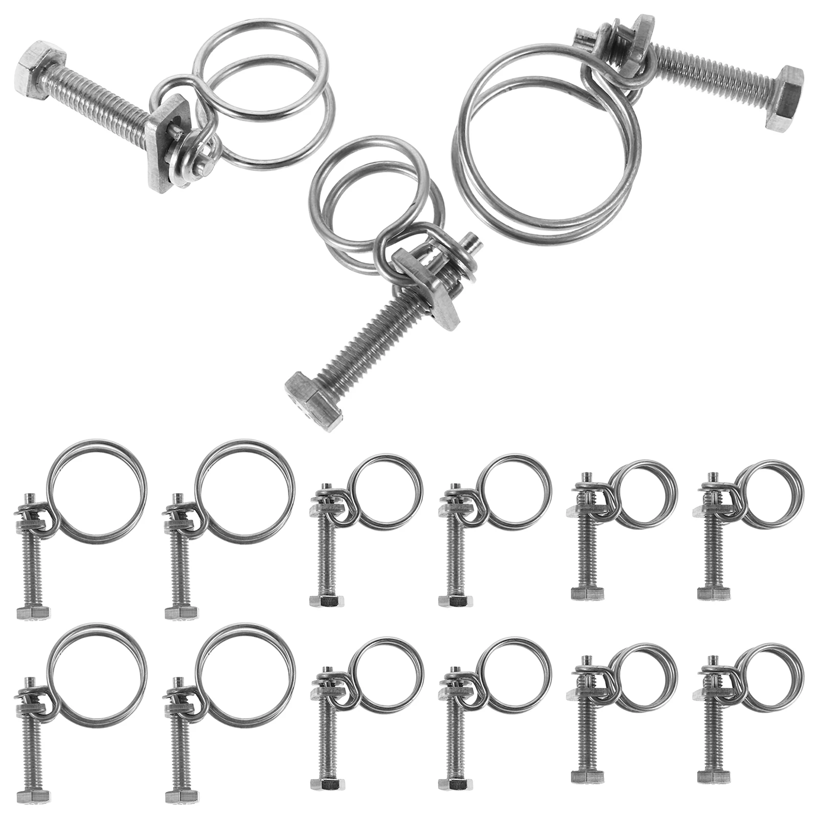 

Stainless Steel Pipe Clamp Double Wire Adjustable Hose Clip Fastener Water Gas Tube Clamps Material Enhanced Design