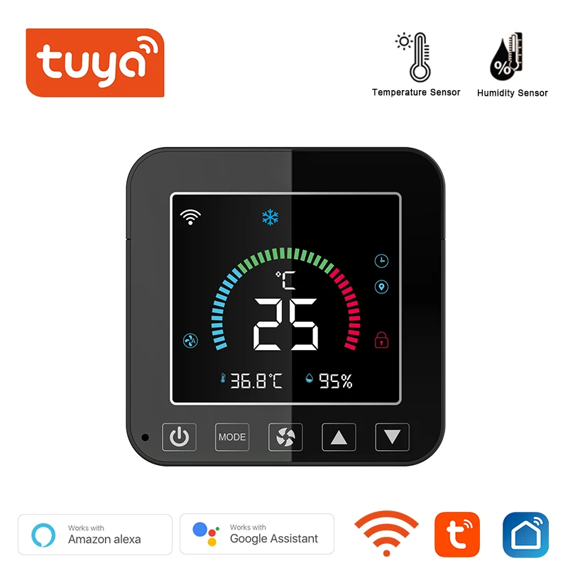 Tuya Smart WiFi IR Air Conditioner, ThermoandreIntelligent, Connecté avec le capteur de température via Alexa, Google Home, Smart Life App