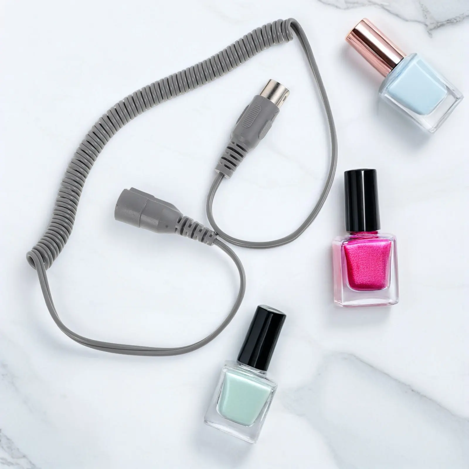 

2Pcs Nail Drill Motor Cord Replacement Stable Power Supply Cable Compatible Most Nail Machine Accessories for Manicure Drill