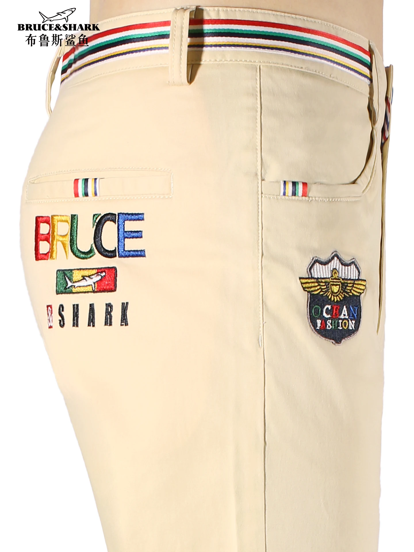 

Fall New Casual Pants Men's Straight Leg Long Pants Bruce And ark Men's Trendy Brand Embroidered Loose plus Size Men's Pants