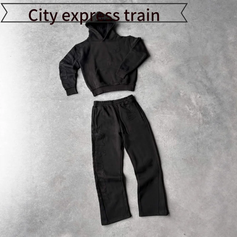 

Свободные повседневные длинные брюки с вышивкой в виде букв, однотонные, в американском стиле, художественные спортивные штаны для женщин, осенний сезон, стандартный крой