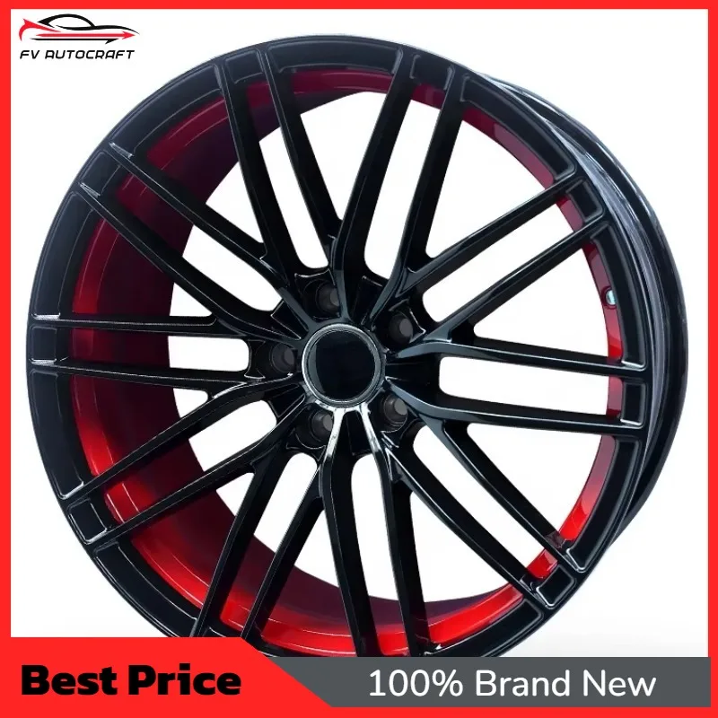 【2026】 Factory New Style Duo Color Black With Red 5X100 5X112 5X120 16 17 18 19 20 21 22 23 24 Inch Forged Racing Wheels