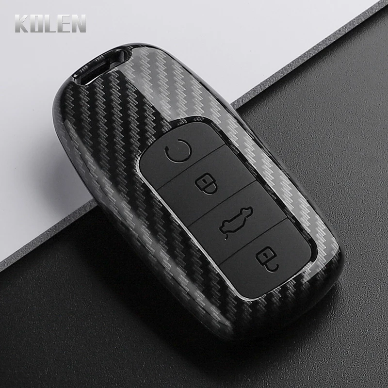 ABS Carbon Fiber Style Car Key Case Cover For Chery Omoda 5 C5 Tigo 7 8 Pro Max Tigo 7 8 Plus Key Protection Accessories Keyless