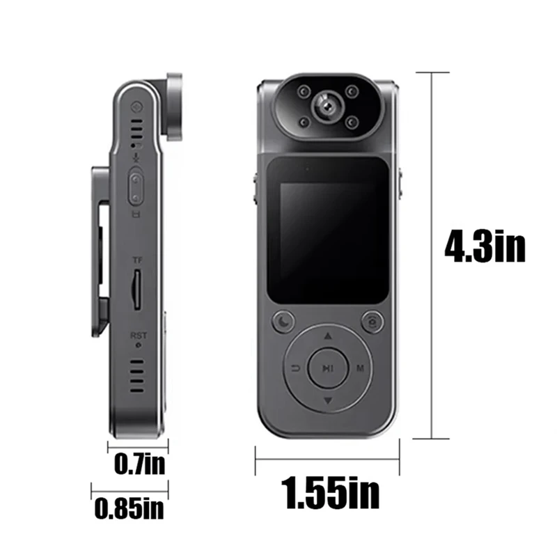 B04B-1080P كاميرا رقمية محمولة مع عدسة قابلة للدوران كاميرا رياضية مسجل صوت كاميرا Bodycam للصحفي والمغامرين