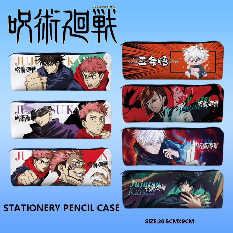 Jujutsu Kaisen Gojo Satoru Itadori Yuji Cartoon Pencil Case Anime Peripheral Pencil Canvas Storage Bag Student Stationery Gift