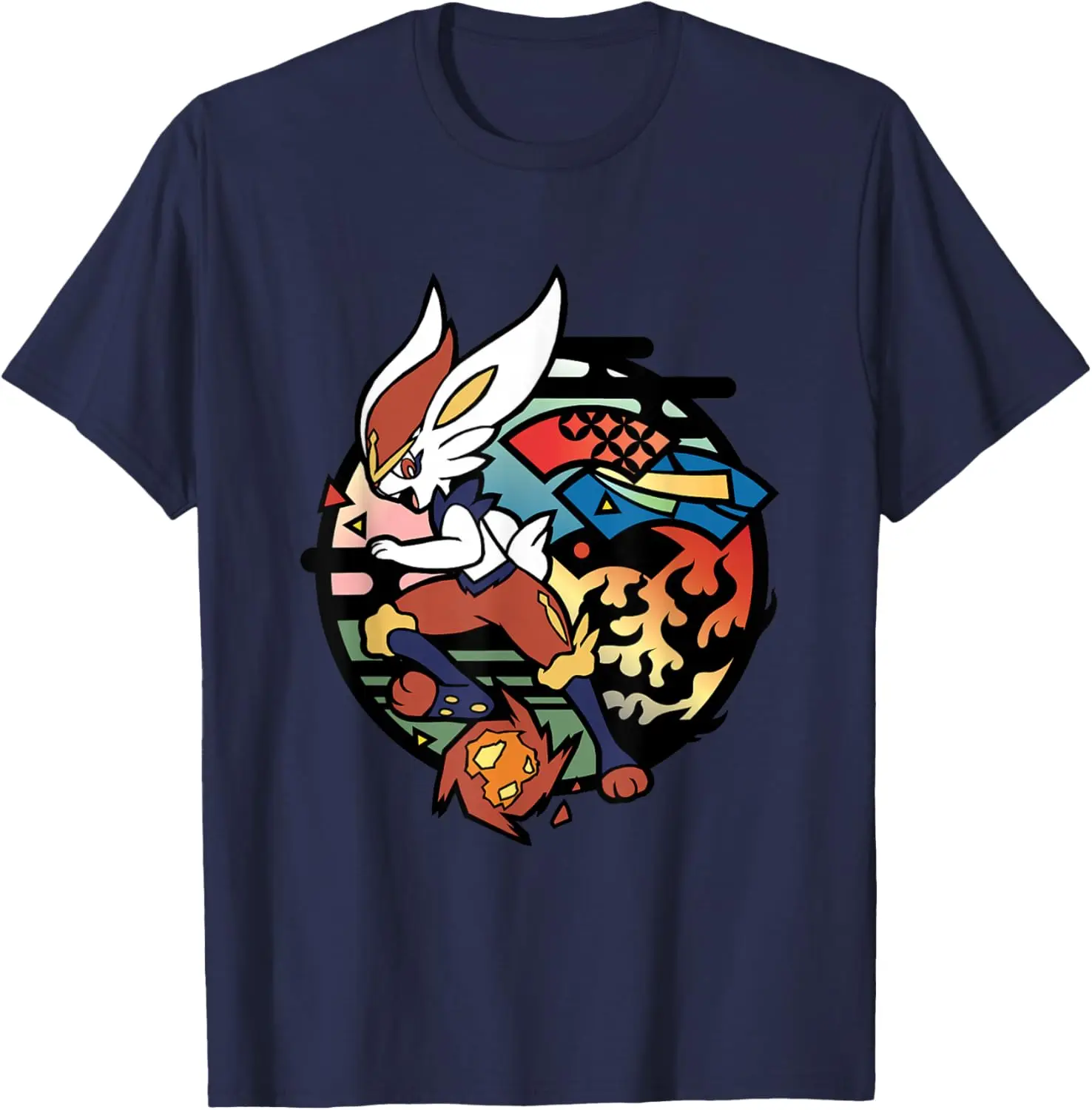 Pokémon Epic Cinderace Fireball Play Big Chest Circle Logo T-Shirt S-6XL