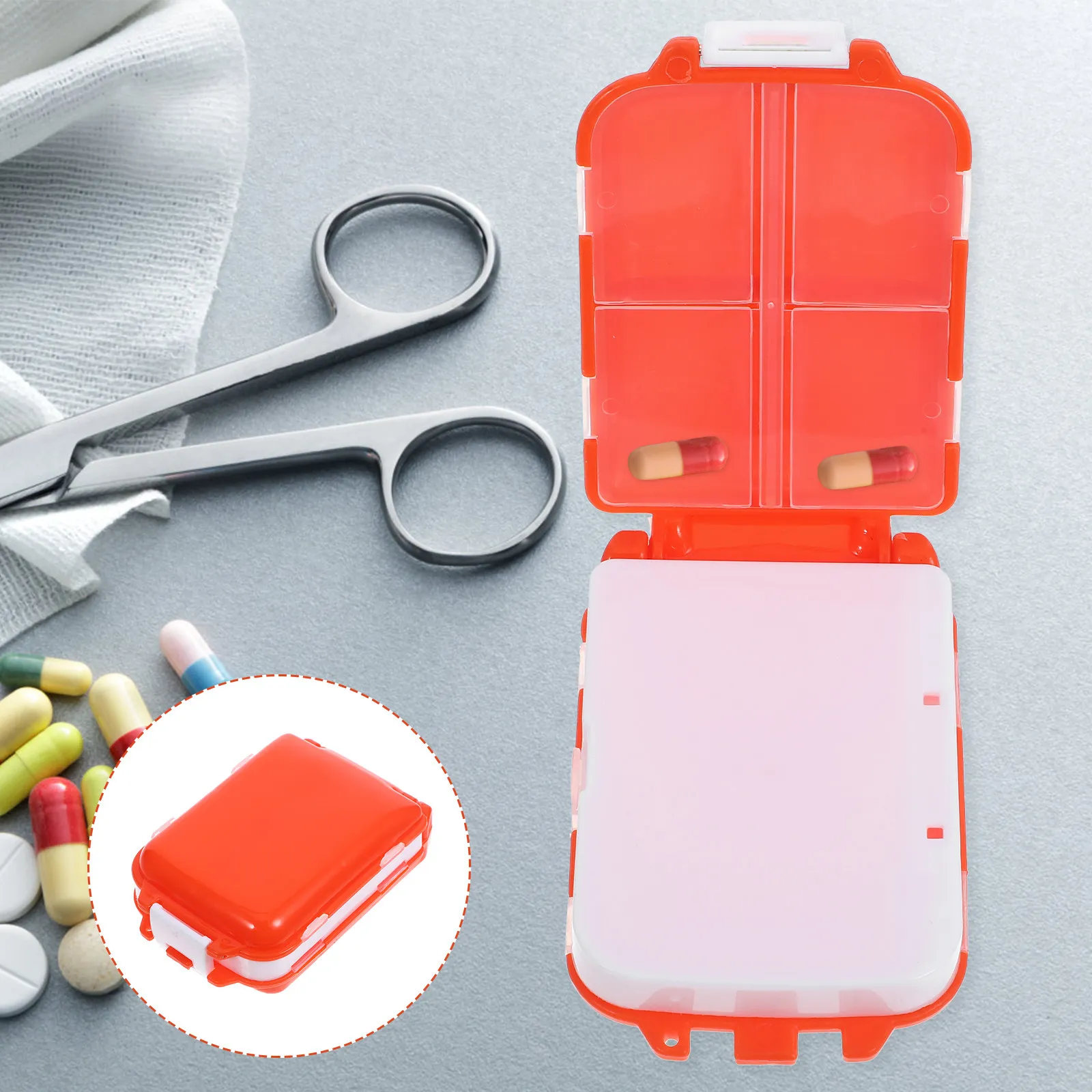 

Three-Layer Eight-Grid Pill Organizer Travel Medicine Storage Case Portable Detachable Compact Multi-Grid Medicine Organizer