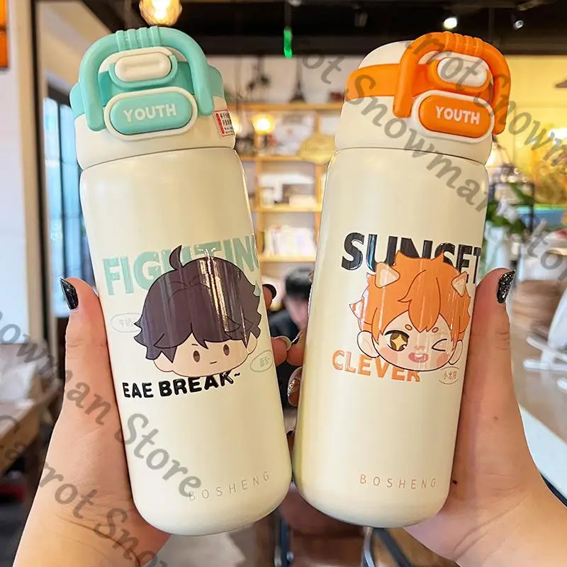 

Haikyuu!! Shoyo Hinata Oikawa Tooru Anime Jointly Vacuum Cup Thermal Mug Portable Cospaly Cartoon Gift Decorate