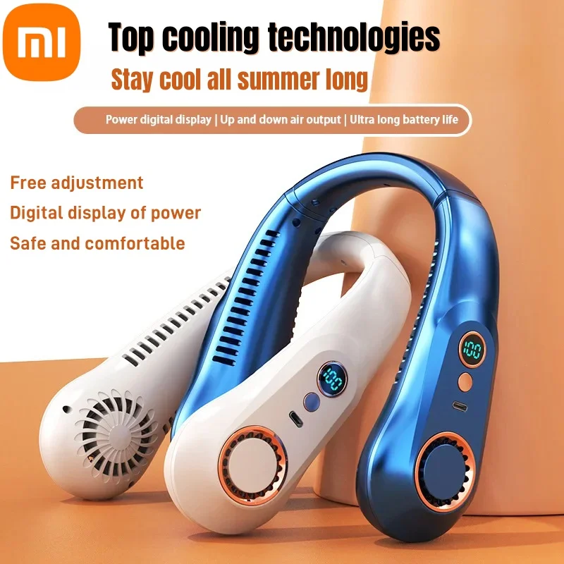 

Xiaomi Neck Fan Mini Portable USB Long Endurance Digital Display No Bladeless Hanging Neck Air Cooler 3 Speed Summer Sport Fan