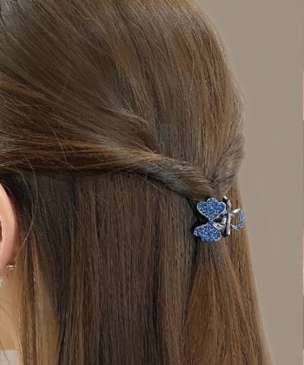 

Butterfly Bow Rhinestone Delicate Small Hair Clip Women's Fashion Trendy Hair Accessory Side Bangs Hair Clip