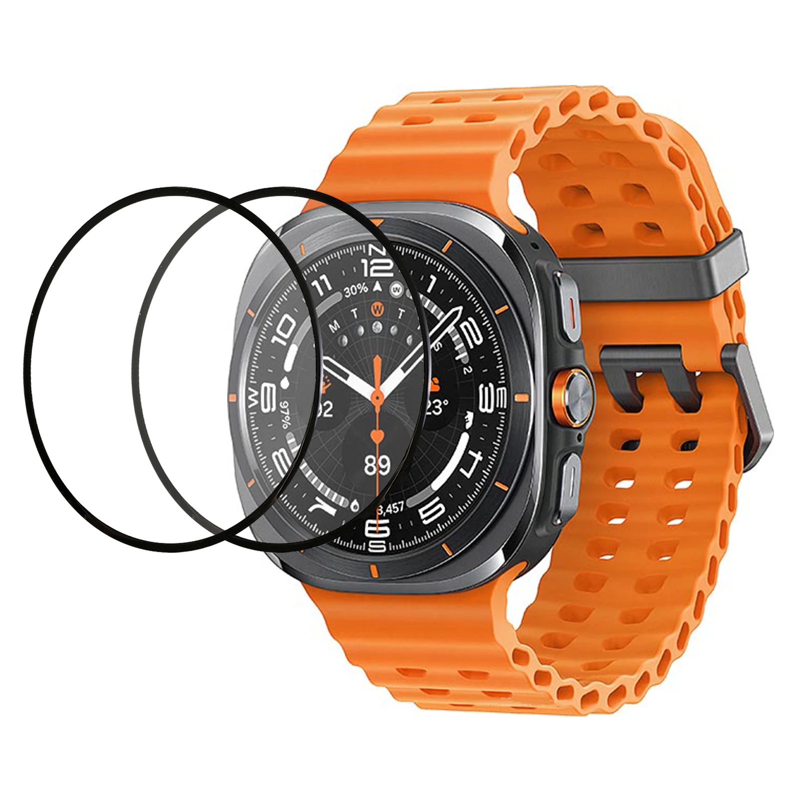 

2 шт. для Samsung Galaxy Watch Ultra 47 мм HD прозрачная защитная пленка для экрана часов шелковая пленка из закаленного стекла с принтом