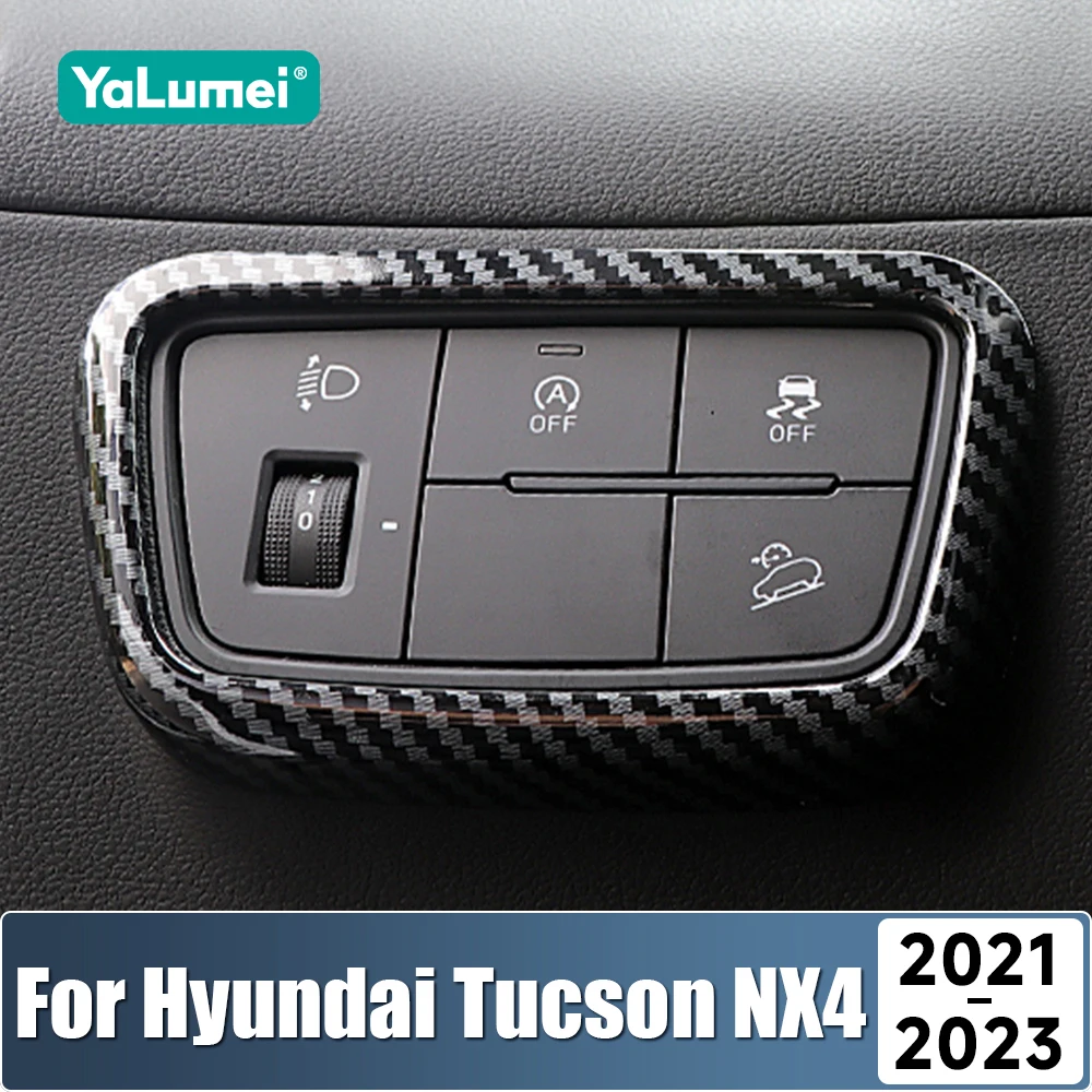 Für Hyundai Tucson NX4 2021 2022 2023 Hybrid N Line ABS Auto Scheinwerfer-Einstellknopf Zierblende Aufkleber Zubehör