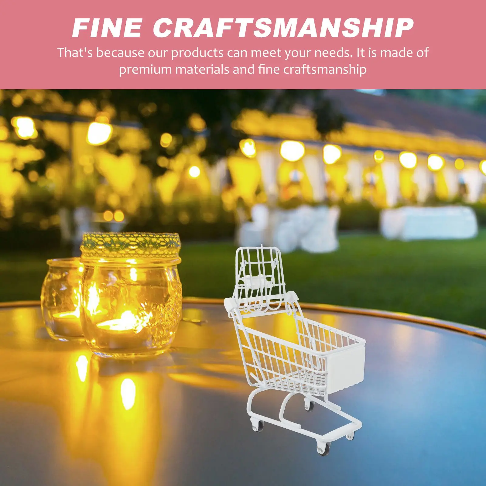 Mini-winkelwagentje Trolley Opvouwbare wielen Peuterspeelgoed Opslag Decor Kunststof ijzer Fruitbloemhouder Utility Cart