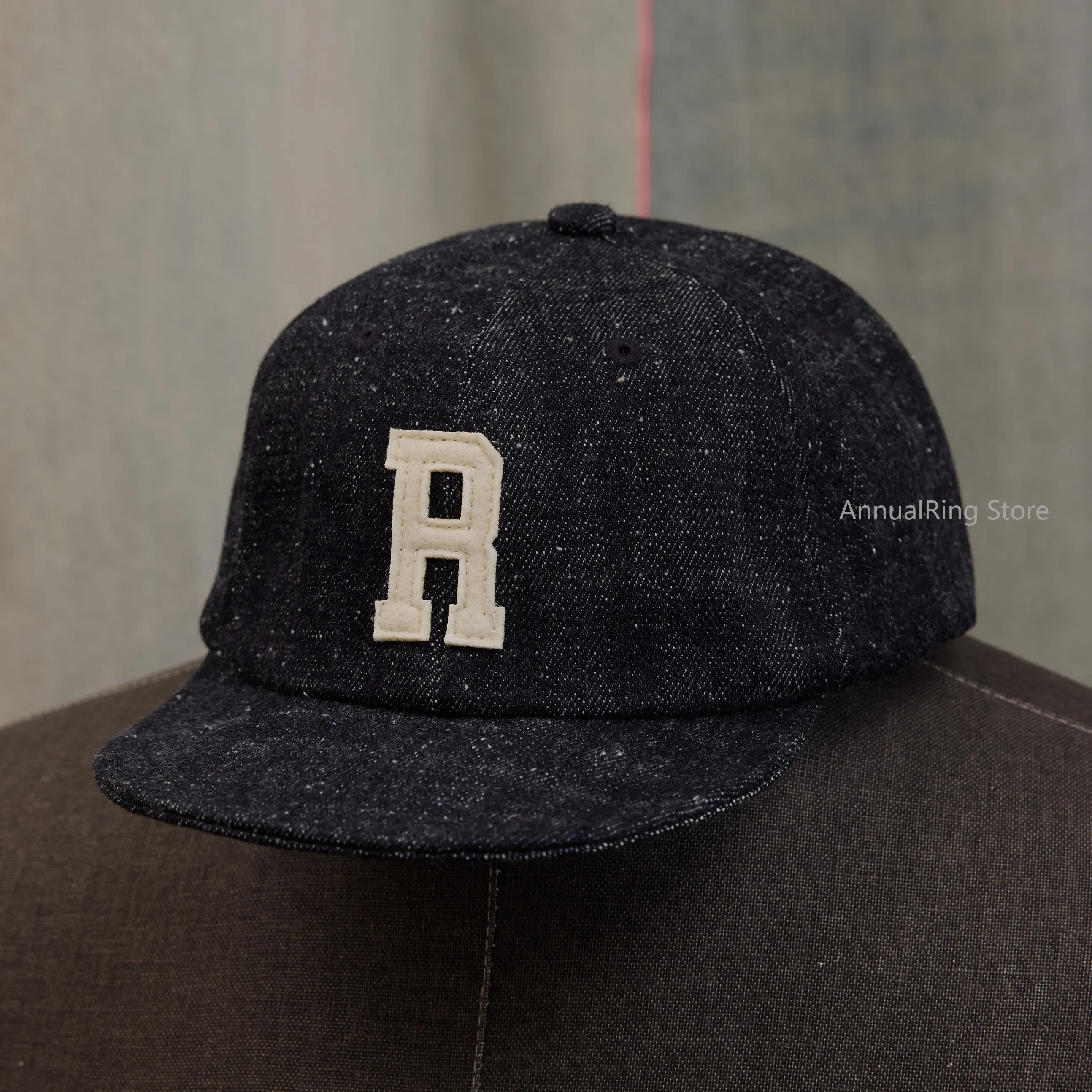 Red Tornado Snow Wash Denim Trucker Cap, American Vintage Amekaji Baseball Cap Unisex Sports Peaked Hat