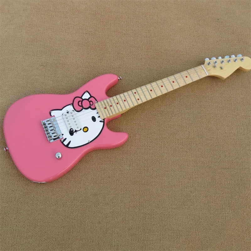 Hello Kitty sticker guitar body, the actual product is very cute, electric guitar