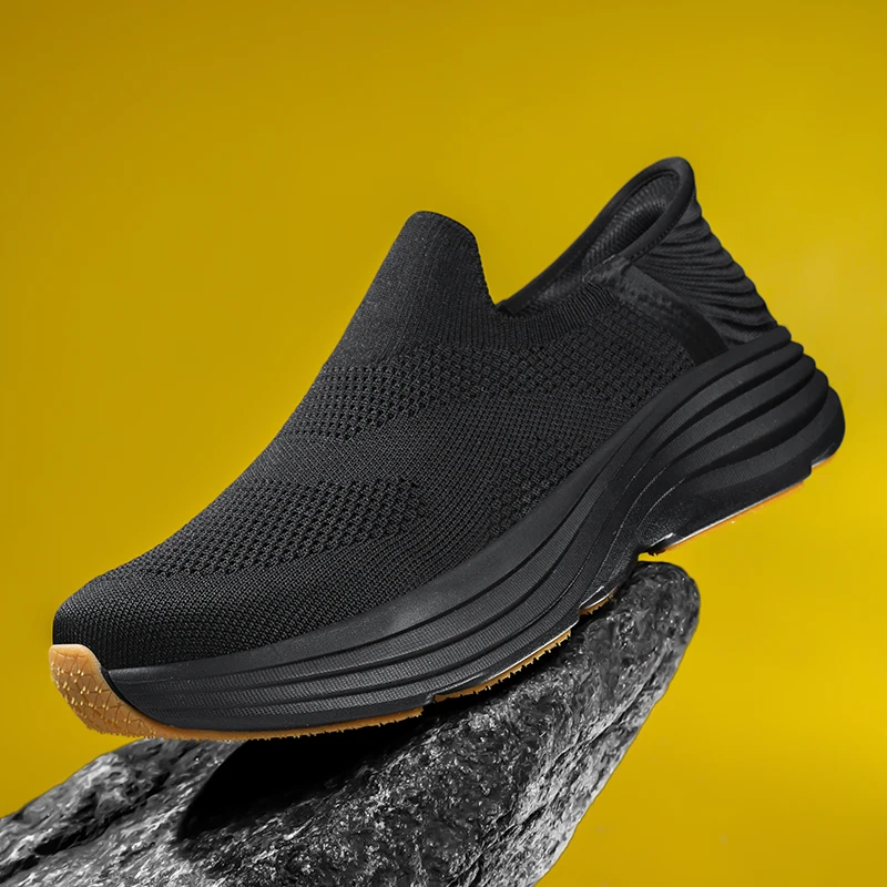 Wide Men's Slip-On Walking Shoes Lightweight Breathable Outdoor Casual Sports Running Shoes Sneakers For Swollen Feet