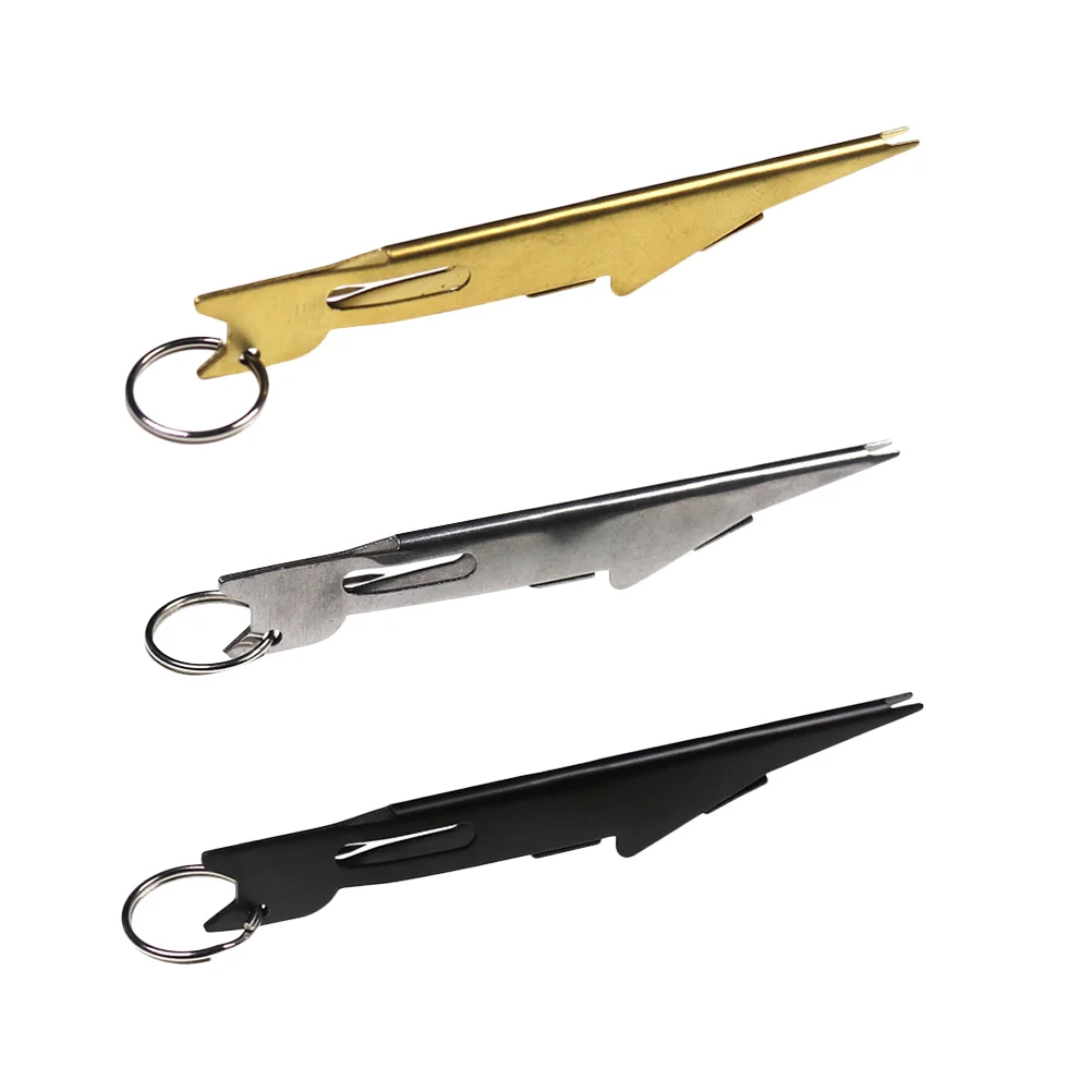 

3 Pcs Practical Knot Tying Tool Fly Fishing Line Tyer With Hook Eye Cleaner Silver Fishing Hook Accessory Tackle Box Tool (Golde