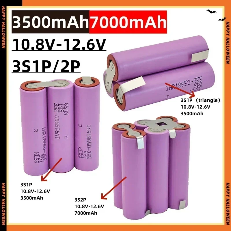 18650 Battery Pack 2S 3S 4S 5S 6S 3500mAh 7000mAh 7.4V 12.6V 14.8V 18V 25.2V 29.6V for Screwdriver Battery Welding18650