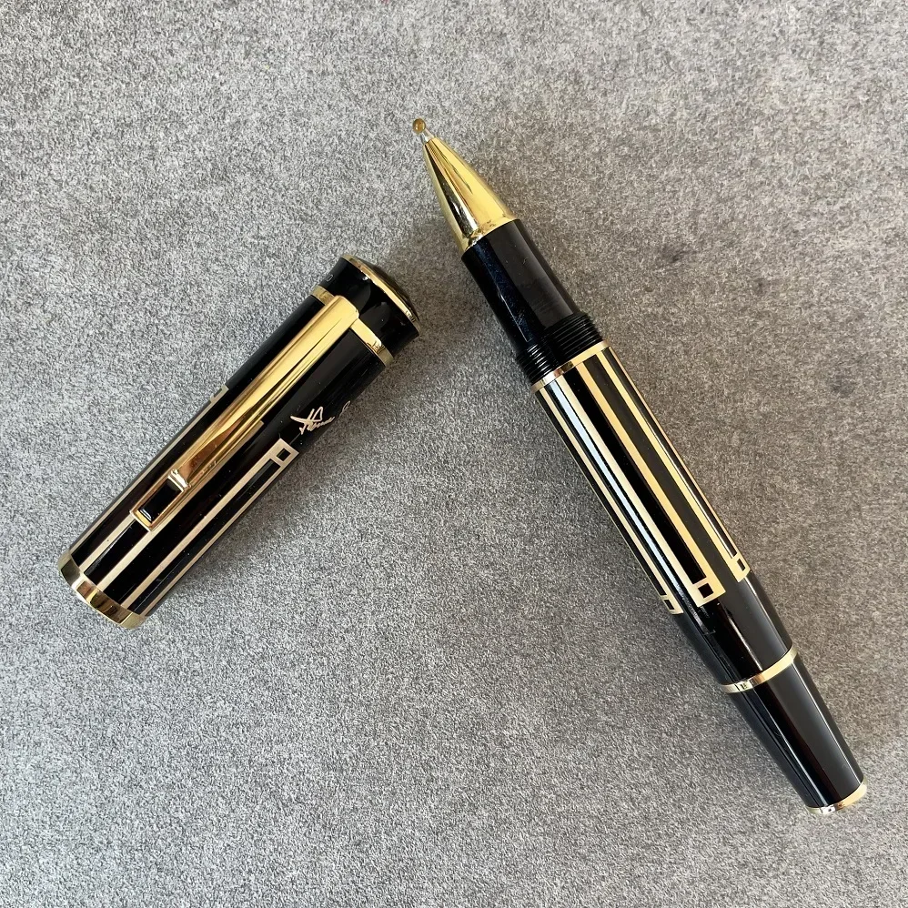 2025 MB Relief Logo Great Writer Thomas Mann Tintenroller, schwarzer Füllfederhalter