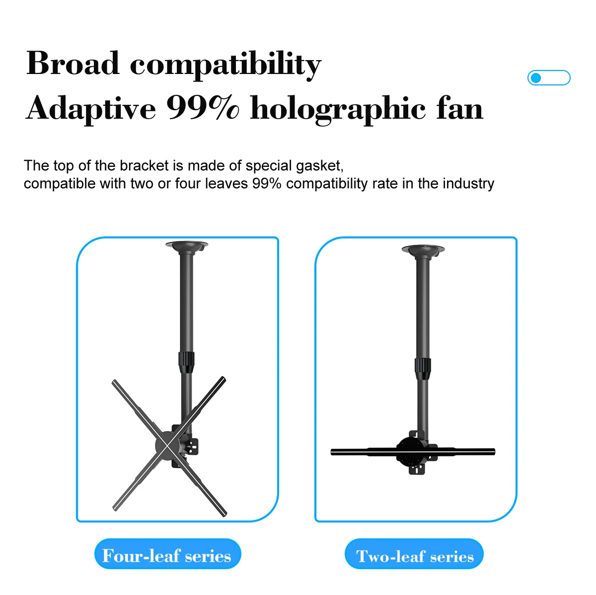 Imagem -05 - Holograma Projetor Fan Stand Universal Gancho Suporte de Aço Uso para 40100cm Suporte de Teto Ajustável 3d