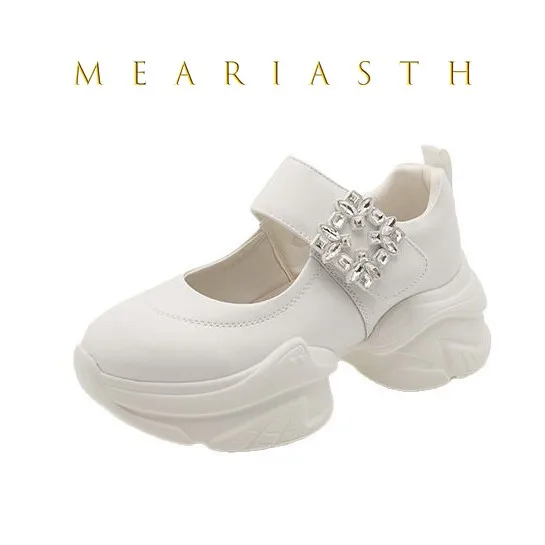 

Spring Summer Thick Bottom Ladies Dad Shoes Breathable Mesh Surface Sports Shoes crystal Diamond Buckle Women Casual Footwear