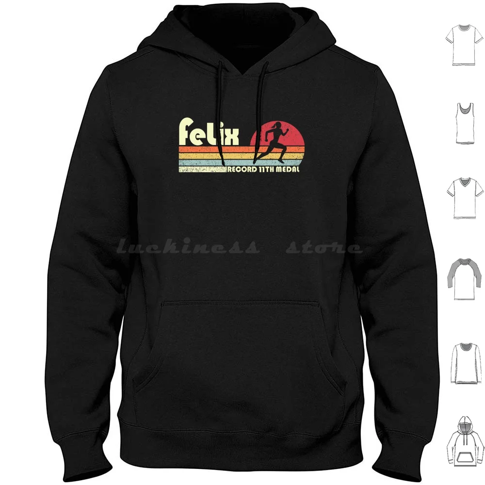 Vintage Allyson Felix Us Track And Field Historic Record 11th Medal Hoodies Long Sleeve Allyson Felix Us Track And