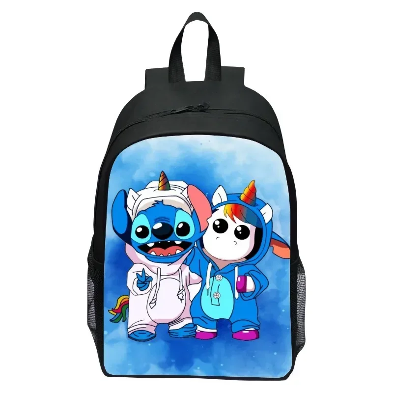 Disney Cute Stitch Cartoon Print Children\'s Backpack Boys and Girls Accessories Kindergarten Backpack Kids Gift Travel Bag