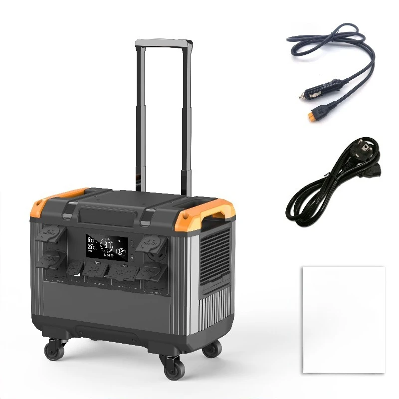 Large-capacity emergency power supply 3000W portable power station with pure sine wave MPPT solar charger