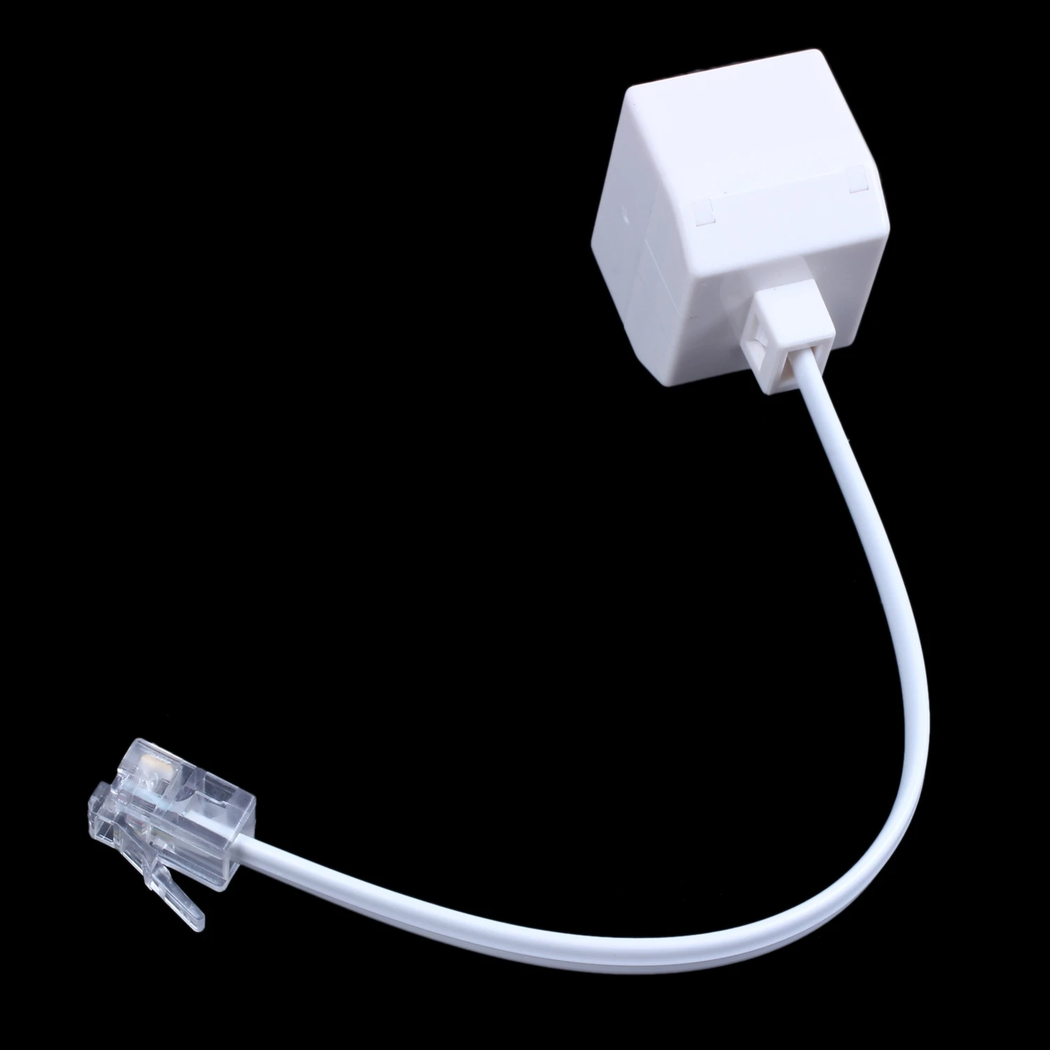 6P2C RJ11 Male to Female Two Way Telephone Splitter Converter Cable