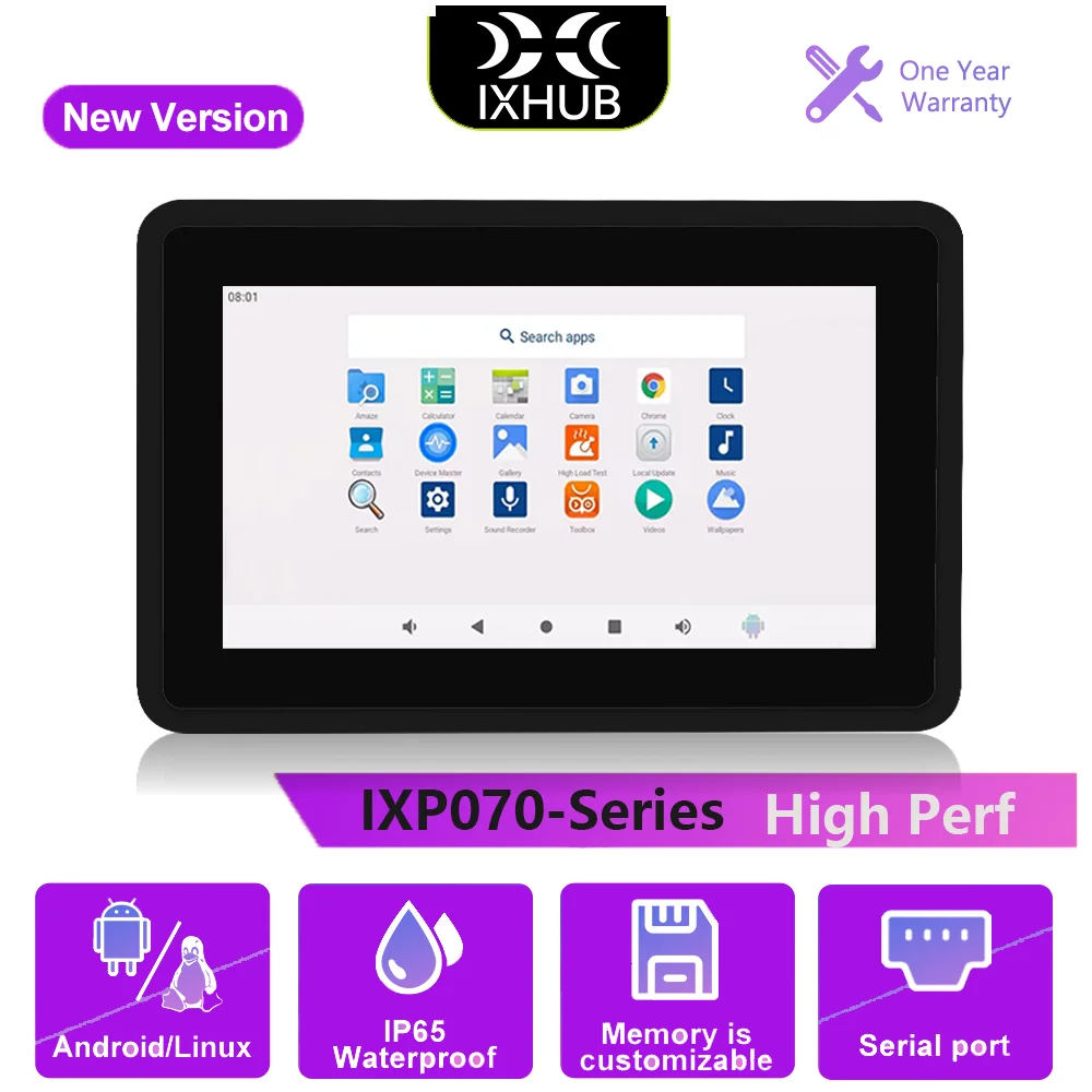 IXHUB Embedded Intelligent Industrial Computer with IPS Display 7 Inch Screen for Vending Machines & Industrial Equipment