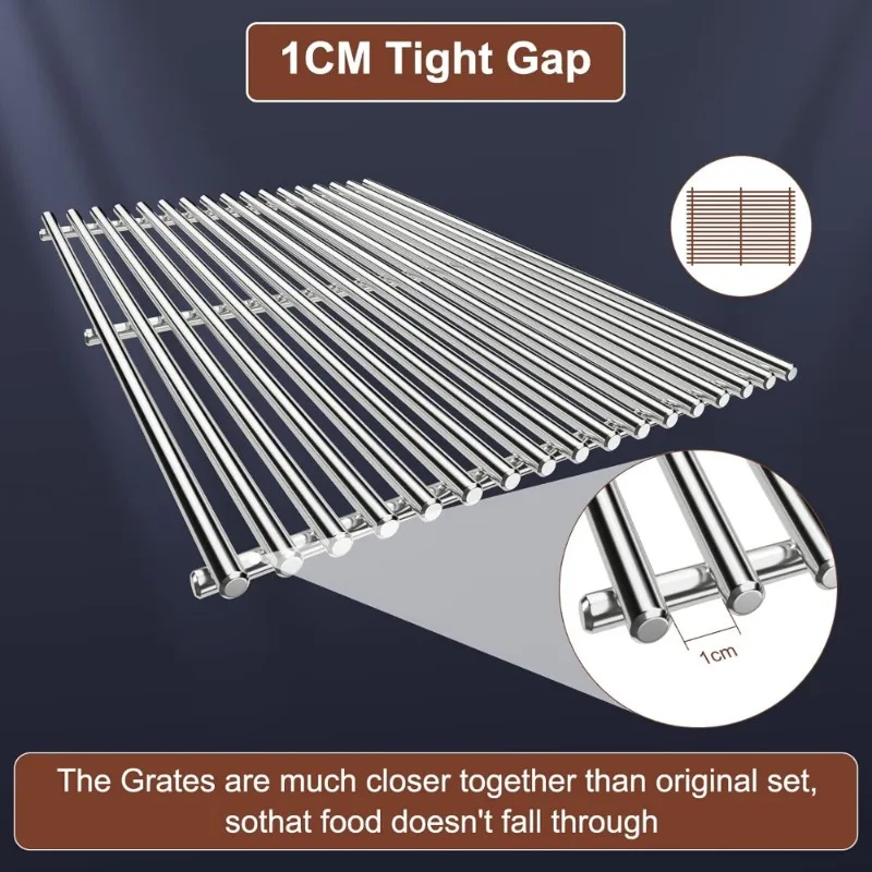شبكات الشواية لـ Weber Genesis II LX 300 Series Genesis II E&S 310 315 320 325 340 استبدال 304 الفولاذ المقاوم للصدأ 9 مللي متر
