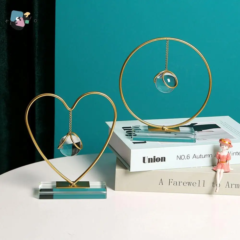 

Simple With Bracket Crystal Ball Ornaments Geometric Abstract Crystal Ball Sculpture Desktop Decor Stand Interior