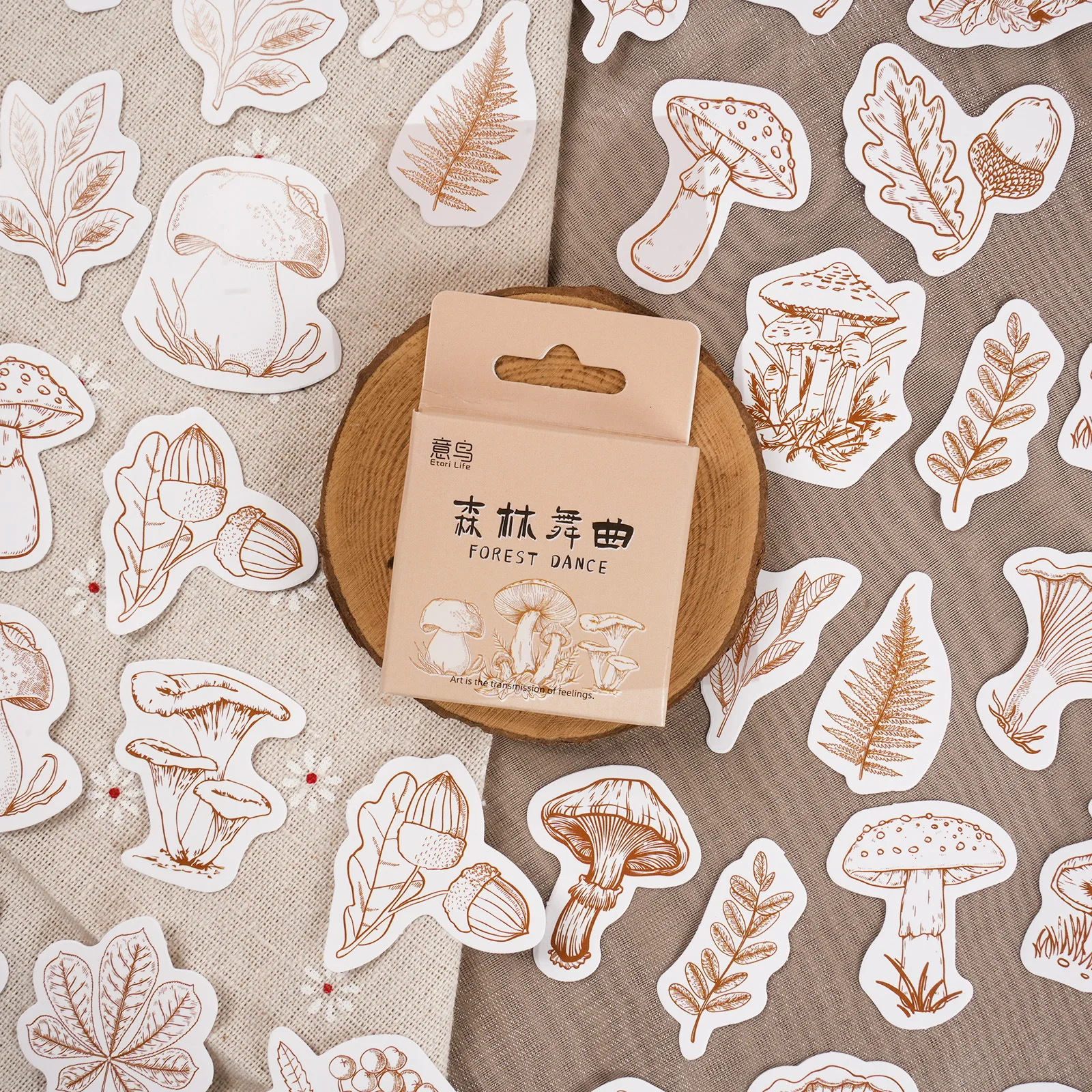 46pcs/lot Vintage Mushroom Leaves Stickers Collage Journal Travel Small Stickers Label Planner DIY Album Scrapbooking Stationery