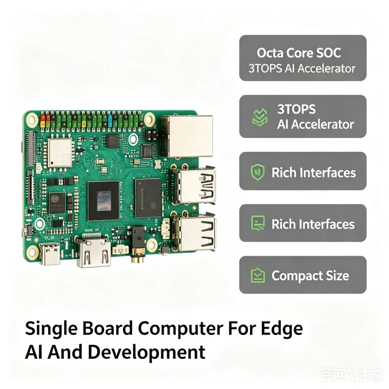Single Board Computer Radxa Cubie A7A Octa Core Allwinner SOC 3TOPS AI Accelerator For Edge IoT Industrial Development