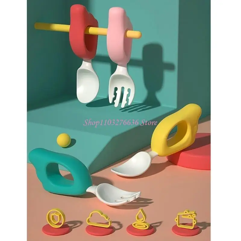 R6FD Tableware Infant Spoon Fork Set Baby Tableware for Kids Children Dinnerware