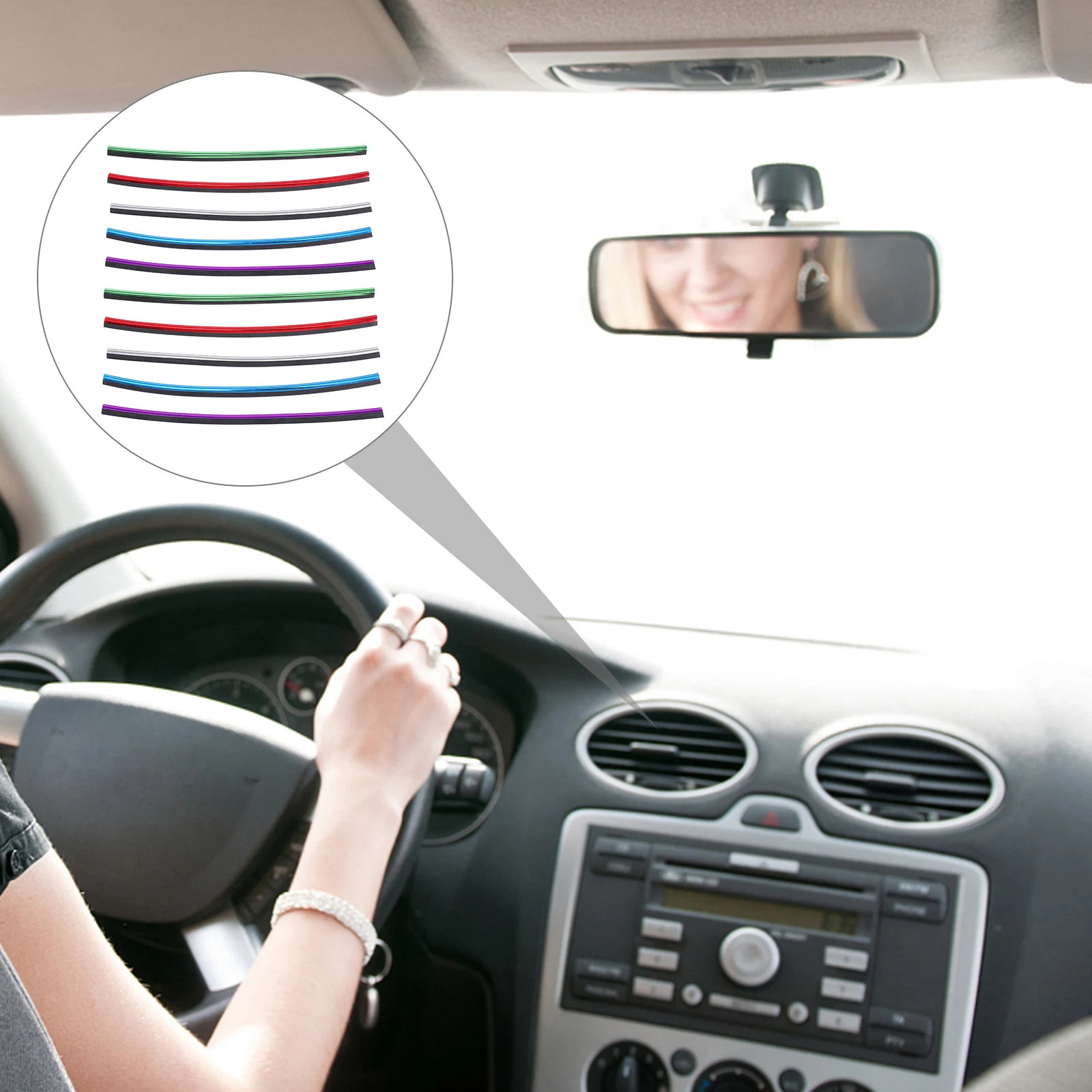 

10Pcs Auto Car Outlet Strip PVC Durable Vehicle Air-Conditioning Vent Clamp Decorative Dustproof Interior Clip Trim