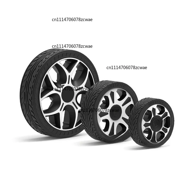 For Smart Robot Car DIY Parts Solid Natural Rubber Drive Wheel Cast Aluminum Hub High Load‑Bearing Anti‑Slip Tire