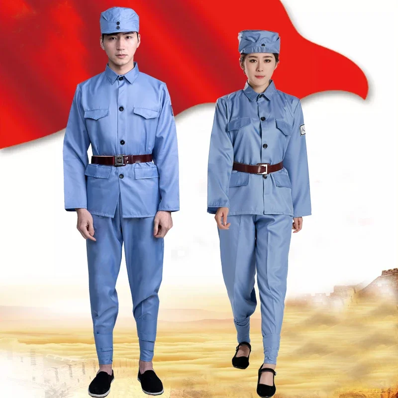 Military Women Uniforms The Eighth Route Army Uniform Red Guards Clothing New Fourth Army Suit Chorus Dance Costume Cosplay