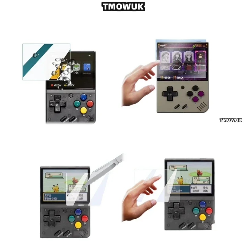 Oleophobic Coating Screen Protector For Miyoo Mini Plus Miyoo Mini V4 - 9H Hardness, Anti-Fingerprint, Edge-to-Edge TMOWUK