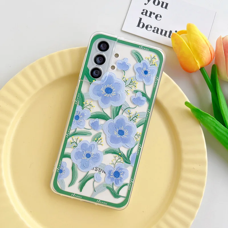 

Couple Paired Transparent Phone Case for Samsung Galaxy S24 S23 S22 Plus Ultra Lovers Clear Covers Shell Skin