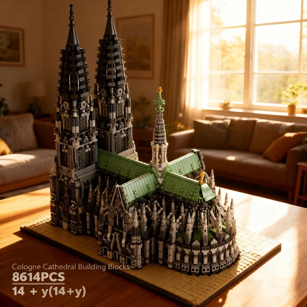 Conjunto de Blocos de Montar da Catedral de Cologne, Arquitetura Gótica, Construção Modular, Brinquedos de Montagem, Presente para Adultos, Decoração de Casa